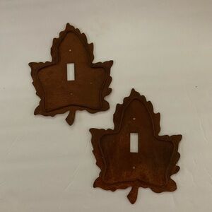 Rustic Leaf Switch Plate Covers